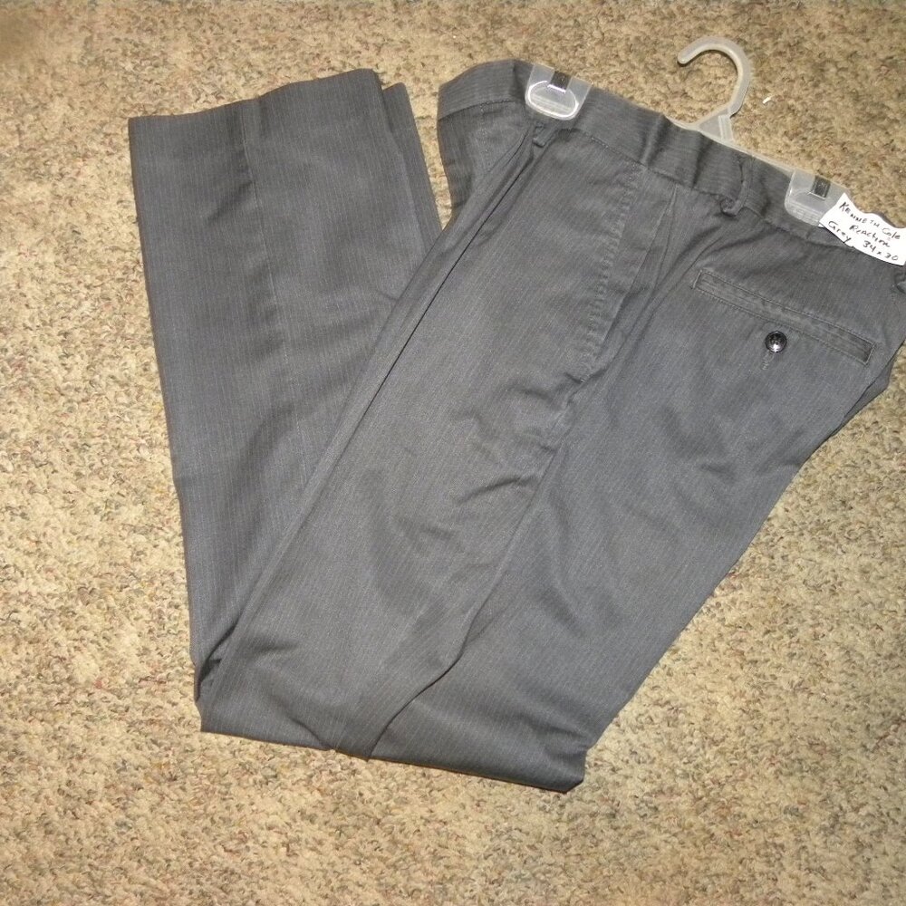 Men Size 34 x 30 - Grey Stripe Slacks/Pants by Kenneth Cole Reaction